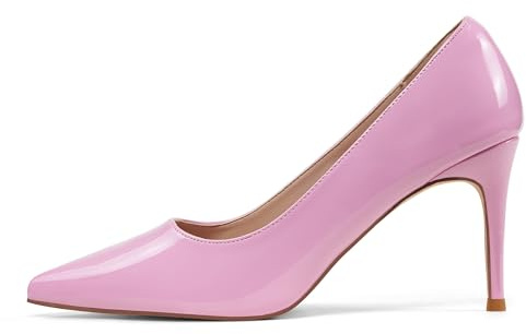 Zhabtuc Décolleté Stiletto in Pelle Verniciata, Punta Chiusa, Tacco 8 cm per Sposa & Ballo