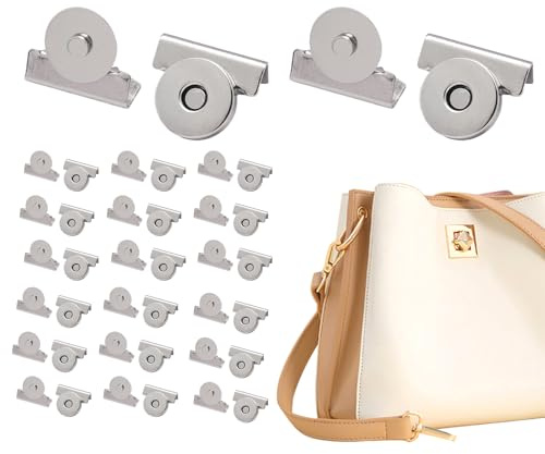Botones Magnéticos Para Bolsas | 20 Piezas Clip Para La Bolsa Sin Costuras | Cierres Hebillas Para Mujer de Bolsos y Monederos