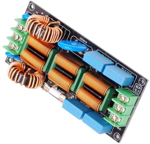 Itkcozcg Filtre d'interférences électromagnétiques 220 V - Design à 4 étapes - Éliminateurs de bruit pour systèmes de cinéma maison - Conditionneur de lignes électriques