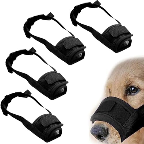 4 Stück Maulkorb Kleine Hunde, Maulkorb Chihuahua Und Französische Bulldogge, Fressschutz Hund Mit Verstellbarer Passform, Größe S (12-15 cm), Für Training, Tierarzt Und Fellpflege
