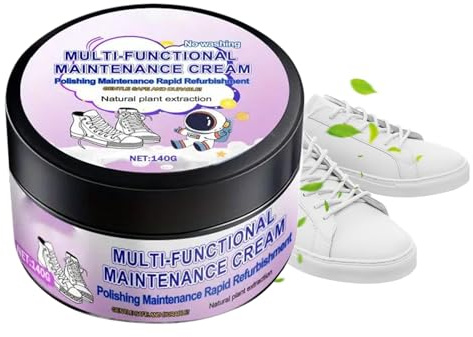 White Shoe Cleaner - Shoe Cleaning Kit | 140g Anti-Stain Shoes Care Cream With Sponge, Efficient White Sneaker Cleaner For Canvas Fabric Leather Tennis Hiking Home Gym Travel Bathroom Shower