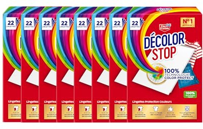 Decolor Stop Lingettes Protection Couleurs 8x22 Anti‑Décoloration Textile | lingettes protection couleurs, évite accidents décoloration, préserve éclat, tous textiles, toutes températures, lavage mixte