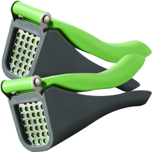Veemoon 2pièces Presse-ail Manuel Hachoir à Ail Broyeur à Ail Pour Cuisine Facile à Ouvrir Et Fermer Poignée Ergonomique Lavable Sans Odeur Sûr Usage Domestique
