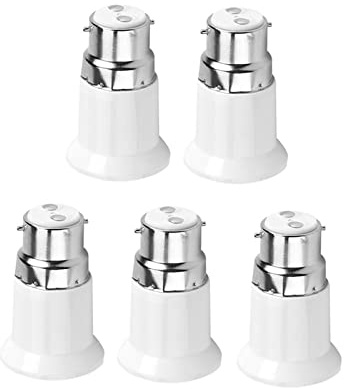 Cosiki Hochwertiger Lampenadapter von B22 auf E27 für Praktische Heimbeleuchtungsgeräte, 5 Stück für Einfache Installation und Austausch