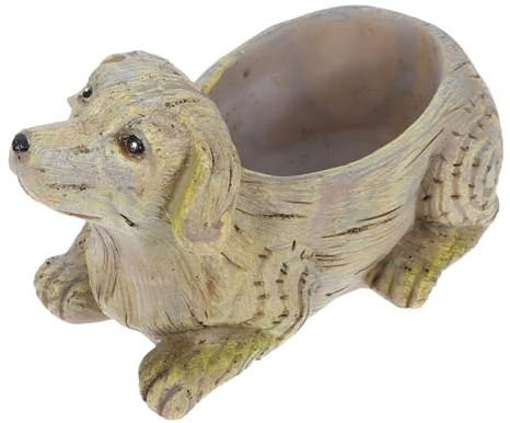 Milisten Vaso da Fiori a Forma di Cane in Resina Resistente, Fioriera da Tavolo per Piante Grasse, Decorazione per Giardino e Interno, Vaso Animali Cartoni Animati per Patio e Scrivania