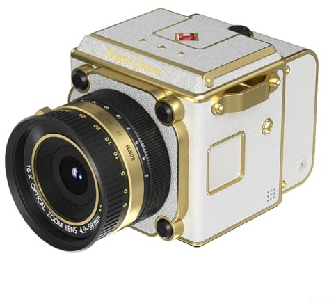 Cámara Digital Retro 4K FHD Compacta Vintage con Autofoco Portátil Ultraligera para Vlogging y Fotografía Autofoco Integrado Negro 17.3x12x7.2CM Principiantes y Profesionales (Blanco)