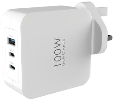 TOPADRE USB C Charger 100W, 3 Ports Fast Charging Plug with QC4.0/PPS, USB-C Wall Charger Plug for MacBook Pro/Air, iPad Pro/Air, for iPhone 17/16/15 Pro Max, for Galaxy S25/S24/S23/S22, Laptop, White