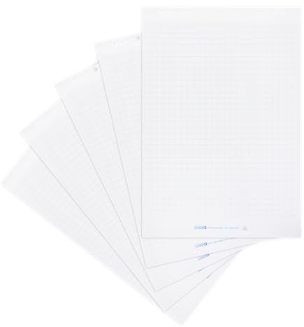 Landré Flipchart Papier, kariert, mit 20 Blatt je Block, 6 fach Lochung, 5 Stück
