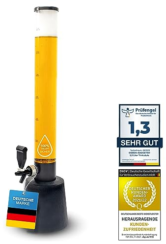 XXL Trinksäule Biersäule Biertower Party Bier Zapfsäule mit Zapfhahn (3,5 Liter)
