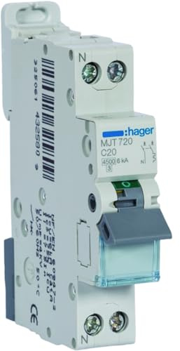disjoncteur hager - 1 phase + neutre - 20a - 4.5ka - courbe c - vis / vis