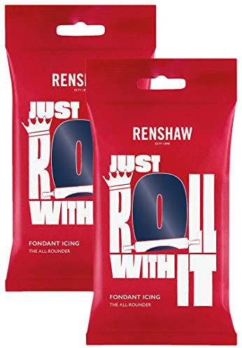 Renshaw - pasta di zucchero professionale - 2 x 250g - 500g totale - decora fondente (Navy Blue (blu))