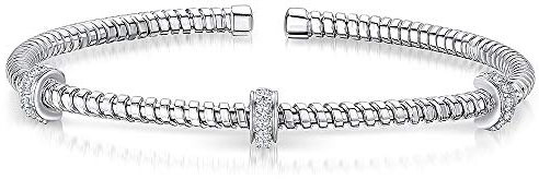 JOOLS by Jenny Brown Clearance Gio Silber Twist Armreif mit 3 Zirkonia 'Rollen'