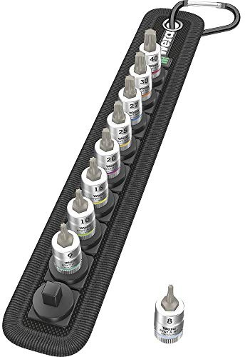 Wera 05003882001 Belt A 3 TORX HF Zyklop Bitnuss-Satz Torx, mit Haltefunktion, 1/4-Antrieb, 9-teilig