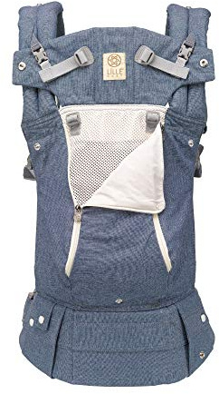 LÍLLÉbaby Komplett alla årstider ergonomisk 6-i-1 bärsele spädbarn till småbarn med ländryggsstöd (3-20 kg), 360 graders babykläder & flera positioner, inåt- och utåtvänd (Chambray)