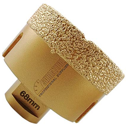 SHDIATOOL Forets Diamant 68mm Brasé Sous Vide et Trépans avec Filetage M14 pour Perçage à sec en Porcelaine Carrelage Granit Marbre | Scie Cloche 68 mm pour Porcelaine, Céramique, Marbre, Granit, Faience pour Meuleuse, Brasé Sous Vide, Perçage à Sec