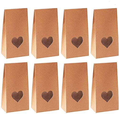 FANDE 24 Pcs Sachet Courses Alimentaires en Papier Kraft,Sachet Papier Kraft,Sachet Courses Alimentaires en Papier Kraft pour Les Cadeaux, Bonbons, Pain,Sacs de Bonbons en Vrac dégradables.