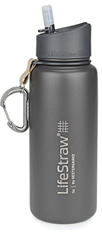 LifeStraw Go 2-Stage Filter Bottle Unisex-Adult, Gray, 710 ML