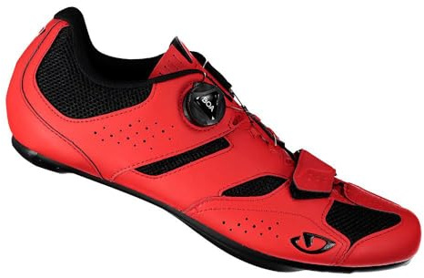Giro Savix II - Zapatos de Hombre, Color Negro y Rojo Brillante, 43