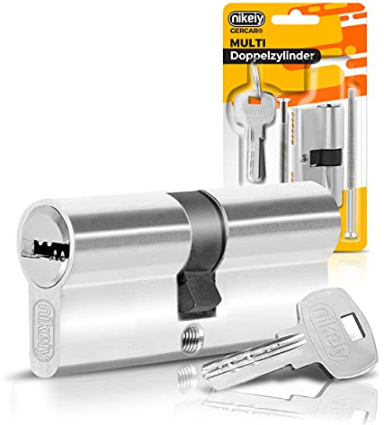 GERCAR 1x Schließzylinder 80 mm Profilzylinder 40/40 inkl. 5 Schlüssel -Doppelzylinder Türschloss Zylinderschloss - Kompatibel mit Gleichschließenden - Länge: 80mm, A:40 B:40