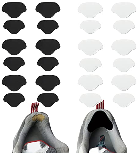 VIKSAUN 12 Pairs Sneaker Repair Patch, Self-adhesive Shoe Heel Patch, Shoe Heel Patch Prevention Patch for Most Types of Shoes and Seats, Sports Shoes Heel Protection, Large and Small (10 Pairs)