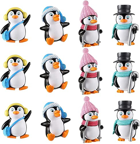 16 Stück Kawaii-Tier-Pinguin-Charaktere, Spielzeug, Mini-Figur, Spielset, niedlicher Pinguin, Kuchenaufsatz für Weihnachten, Geburtstag, Geschenk, Schreibtischdekoration