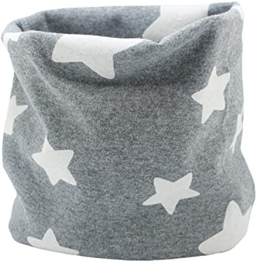 Barn pojkar flickor bomull multianvändning halsvärmare halsduk hatt bandana, Stjärna – grå vit, one size