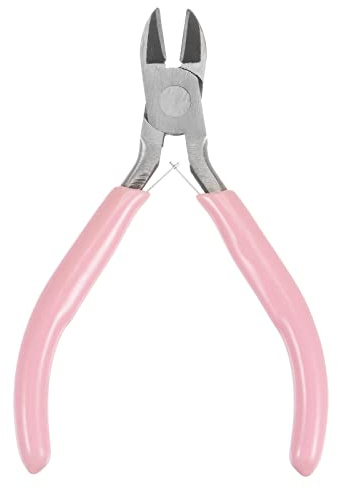 sourcing map Wire Cutters 4.5 Inch Diagonal Cutting Side Precision Pliers with Pink Plastic Handle for DIY Crafts Jewelry Making