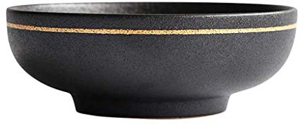 Bellissima ciotola Insalatiera in ceramica vintage, stoviglie giapponesi in oro nero | Adatto for zuppiera, ciotola di verdure, piccola ciotola di pasta, ciotola di riso for la casa con frutta ( Color