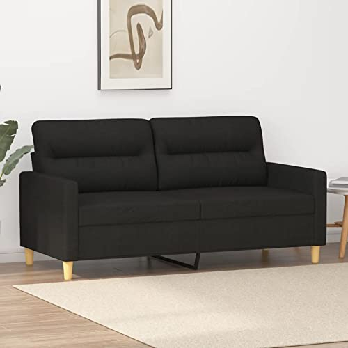 SECOLI Sofa 2-sitzer 2er Couch 2-sitzer Stoff Couch 77cm x 80cm x 80cm Schwarz: 140cm