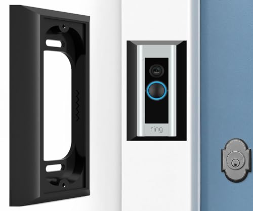 Hidden River Lab Premium Wall plate for Ring Wired Doorbell Plus (formerly Ring PRO) - Ring Doorbell Mount - Black