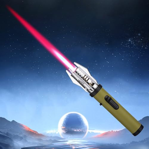 Lightsaber Lighter, Lightsaber Torch Flame Lighters, Bright Fire Lighter, Metal Large Fire Windproof Blue Flame Lighterss, Jet Torch Lighters for Kitchen Cooking Outdoor Camping (Green)
