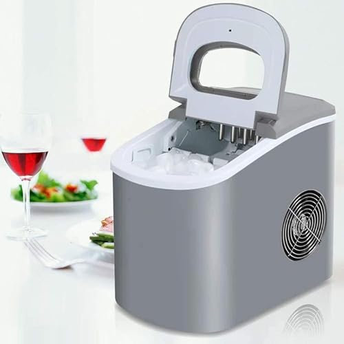 ELzEy Mini máquina de Hielo for el hogar, máquina de Hielo automática, máquina de Hielo for encimera, Cubitos de Hielo Transparentes for el hogar de Cocina (Color : Gray)