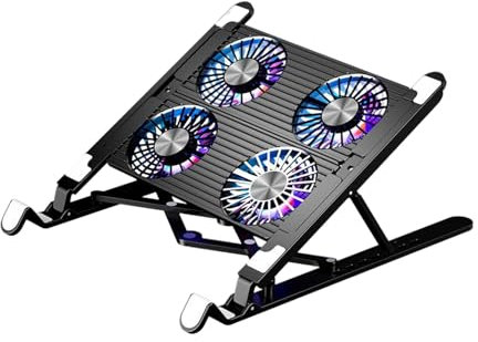 Laptop kylplatta | Laptop kylställ | Laptop kylstativ | laptop-kylare med 2 och 4 ultratyst fläktar, Ernomic Comfort Notebook-kylare med 2 USB-portar, lätt kylstativ för spelare