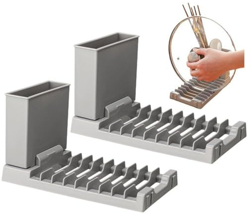 Dianzan Dish Drying Rack for Kitchen 2pcs Small Plastic Sink Drying Rack with Cutlery Divider for Plates, Cups, Pots & Pans, Space Saving