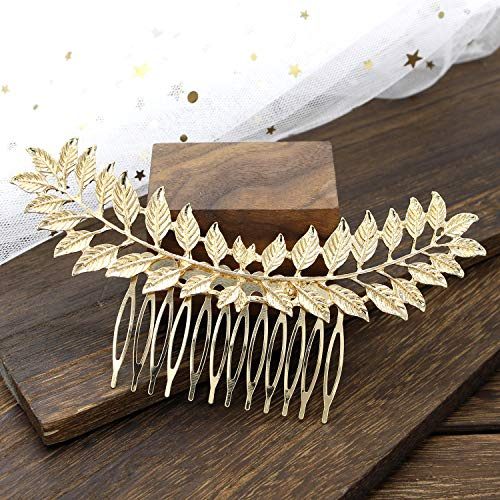Namzi Braut-Haarnadeln mit Blume, Kristall-Perlen, Haarkämme, Haarkamm-Clips, Kopfschmuck, goldfarben, Hochzeits-Haarschmuck, Schmuck mit Strass für Bräute, Brautjungfern, Frauen und Mädchen (Gold),