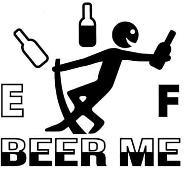 JIFENLI Car Sticker 13.4CM*12CM Beer ME Funny Car Sticker Safety Vinyl Decal Fuel Black/Silver
