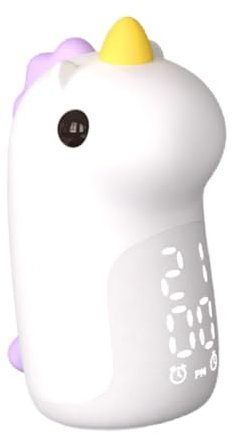 UKCOCO Lampada Da Comodino in Silicone a Forma Di Unicorno Luce Notturna Cartoon, Sveglia Digitale Integrata, Luce Soffusa Adatta Per Ragazzo Ragazza e Camera Da Letto