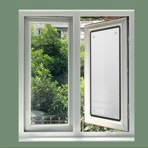 Fenster-Isolierfolie,Anti UV Sonnenschutz Fensterfolie Thermofolie Fenster Gegen Kälte,Fenster-Kälteschutzfolie,Sichtschutz Spiegelfolie für Wärmedämmung von Fenstern,Silber,7mm