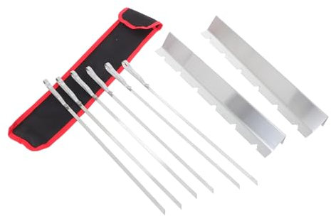 Mipcase Brochetas Inoxidable Para Barbacoa Pinchos Para Kebab Herramientas De Barbacoa