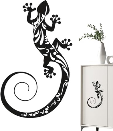 Generisch Gecko Metall Skulptur Wanddekoration Gartenzaun Dekoration Außendekor Echse Hängedekoration Außenwanddekoration Garten Wandornamente Outdoor