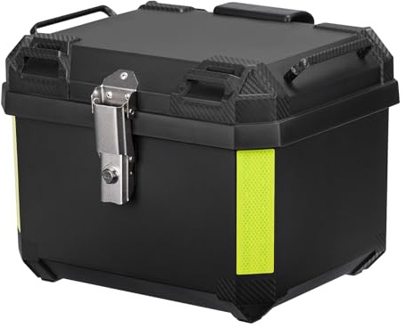 KEMIMOTO Motorrad Top-case 45L, Universeller Motorradkoffer für alle Motorräder, Wasserdichter und Abnehmbarer Motorrad-Heckkoffer mit Schloss & Rückenpolster, Schwarz