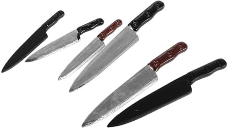 Générique 6 Pièces Set de Couteaux de Cuisine Miniatures pour Accessoires de Maison de Ustensiles de Cuisine Réalistes pour Décoration et Jeu