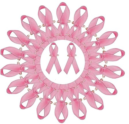 Octobre Rose,Pin’S Octobre Rose,100 Broches Avec Ruban Et éPingle à Nourric,Broche Pour Femme Contre Le Cancer Du Sein,Pour Sensibilisation Au Cancer Du Sein Femme Et Homme