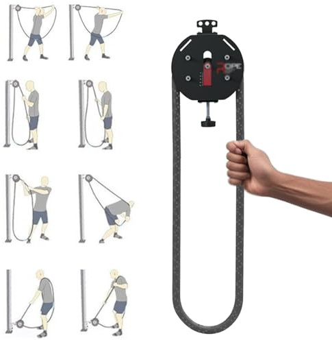 ZyKnaurral Endloser Seil-Widerstandstrainer, Multifunktionaler Seilkletterer Für Muskelausdauertraining, Fitnesstraining Der Oberen Gliedmaßen, Premium-Nylonseil Red