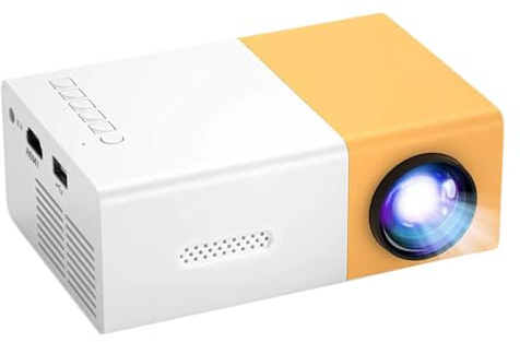 YG300 Pro Mini Projector, Portable 1080P Home Theater Movie Projector with HDMI/USB, Compatible with Smartphone/Laptop/TV Box, for Kids Bedroom, Outdoor Movies, Gift (YG300-Yellow)