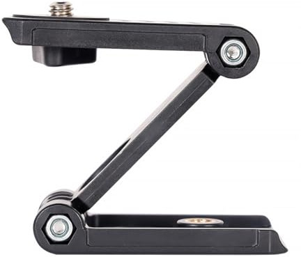 Camera Tripod Z Type Pan Tilt Bracket for Phones | Foldable Desktop Stand, Plastic Build, Black Finish, Compatible with Gopro Sports Cameras and Sliders