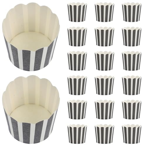 NUOBESTY 100 Pirottini di Carta per Muffin in Materiale Alimentare Pp, Resistenti Alte Temperature, Piccole Tortiere per Dessert e Scatole per Imballaggio da Forno, per Uso Domestico