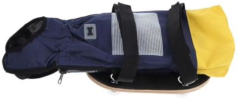 CVUTOVO Carrello con Ruote per Cani Disabili, Ausilio Portatile per Mobilità, Realizzato in Poliestere e Legno, Adatto per Uso Interno ed Esterno