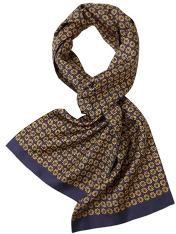 Prettystern Sciarpa da Uomo 100% Seta Doppio Strato 170cm lunga elegante de classica per business festivo BF13 Blu dorato