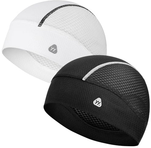 YANIKY Fahrradmütze Unter Helm Dünne Mütze Herren Atmungsaktive Mesh Laufmütze Sommer Mütze Damen Schweiß Wicking Kopfbedeckung Sportmütze Ideal für Joggen Radfahren Motorrad Outdoor-Aktivitäten